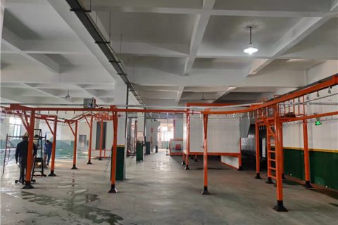 安徽六安定制的噴塑成套設備流水線擬用于五金噴涂