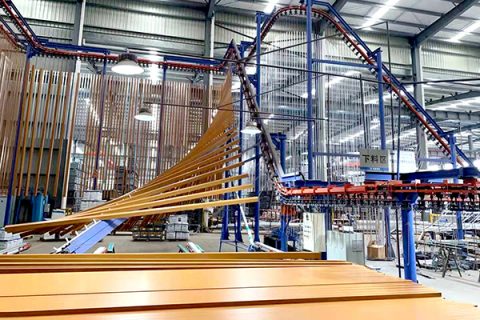 浙江鋁材企業(yè)來(lái)廠考察：投資建設(shè)立式噴涂線