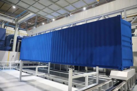 不是夢-集裝箱自動噴涂流水線實現整箱粉末涂裝！